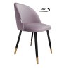 Krzesło Colin tkanina Welur noga metalowa