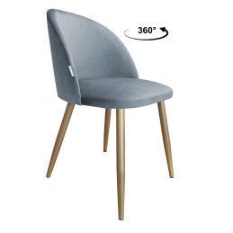 Krzesło Colin tkanina Welur noga metalowa
