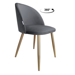 Krzesło Colin tkanina Welur noga metalowa