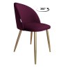 Krzesło Colin tkanina Welur noga metalowa