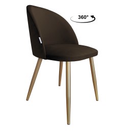 Krzesło Colin tkanina Welur noga metalowa