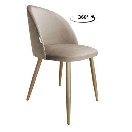 Krzesło Colin tkanina Welur noga metalowa