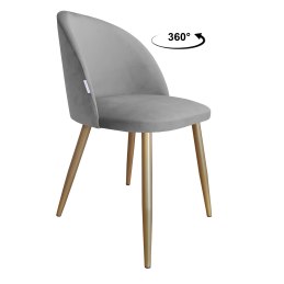 Krzesło Colin tkanina Welur noga metalowa