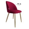 Krzesło Colin tkanina Welur noga metalowa