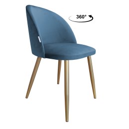 Krzesło Colin tkanina Welur noga metalowa