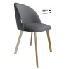 Krzesło Colin tkanina Welur noga metalowa