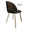 Krzesło Colin tkanina Welur noga metalowa