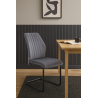 IVO Chair Modern Velvet Fabric Black Metal Frame Seat