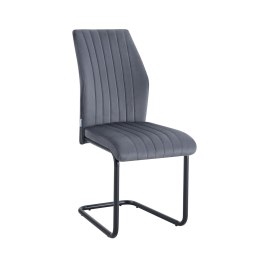 IVO Chair Modern Velvet Fabric Black Metal Frame Seat