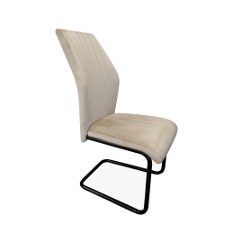 IVO Chair Modern Velvet Fabric Black Metal Frame Seat