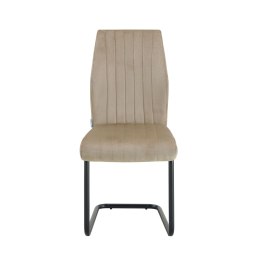 IVO Chair Modern Velvet Fabric Black Metal Frame Seat