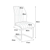 IVO Chair Modern Velvet Fabric Black Metal Frame Seat