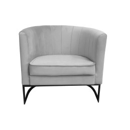 Fotel Glamour tkanina Welur podstawa metalowa