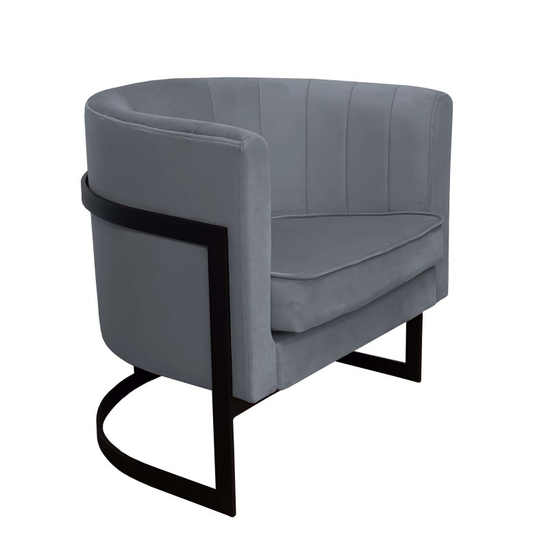 Fotel Glamour tkanina Welur podstawa metalowa