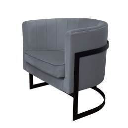 Fotel Glamour tkanina Welur podstawa metalowa