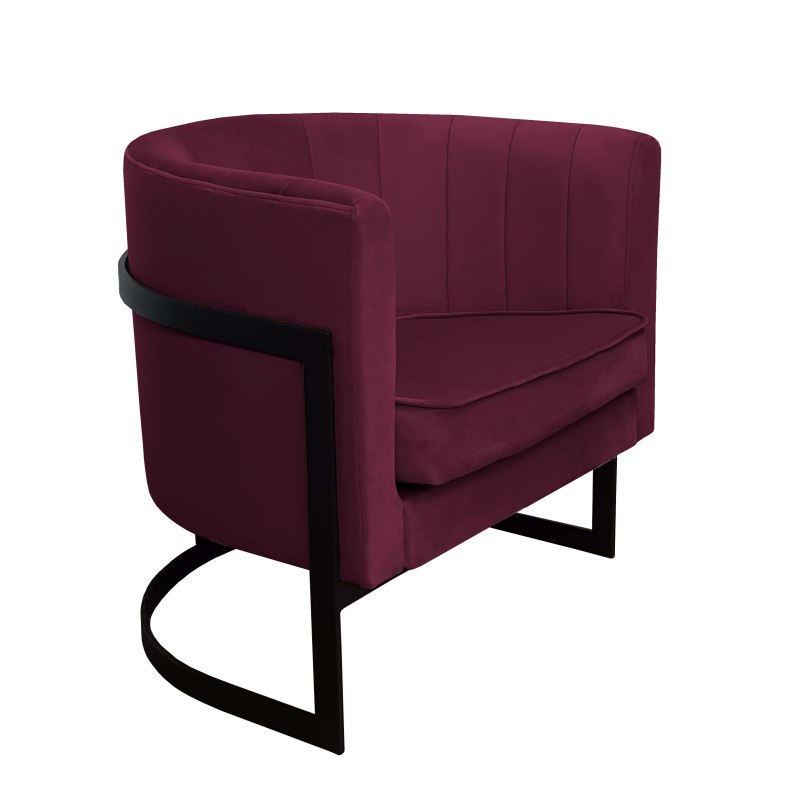 Fotel Glamour tkanina Welur podstawa metalowa