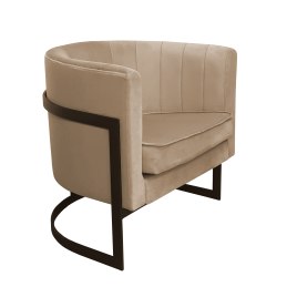 Fotel Glamour tkanina Welur podstawa metalowa