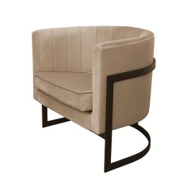 Fotel Glamour tkanina Welur podstawa metalowa