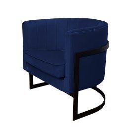 Fotel Glamour tkanina Welur podstawa metalowa