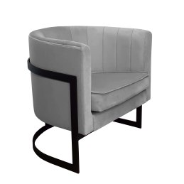 Fotel Glamour tkanina Welur podstawa metalowa