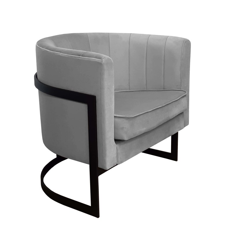 Fotel Glamour tkanina Welur podstawa metalowa