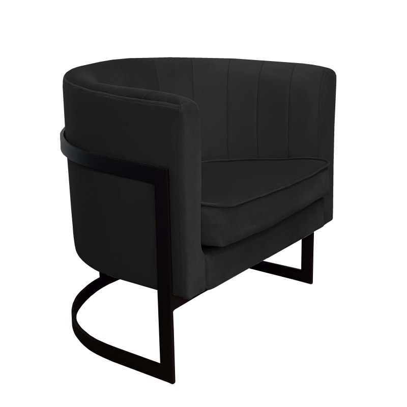 Fotel Glamour tkanina Welur podstawa metalowa