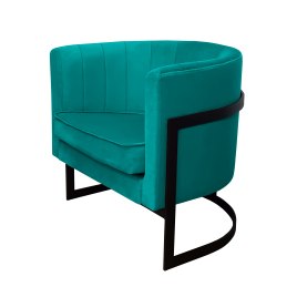 Fotel Glamour tkanina Welur podstawa metalowa