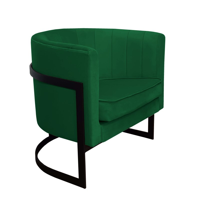 Fotel Glamour tkanina Welur podstawa metalowa