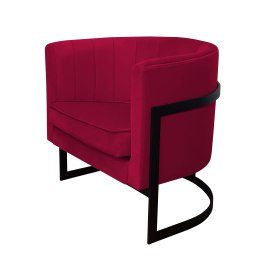 Fotel Glamour tkanina Welur podstawa metalowa