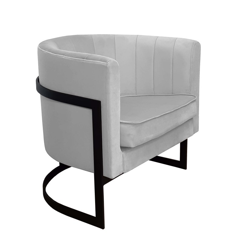 Fotel Glamour tkanina Welur podstawa metalowa