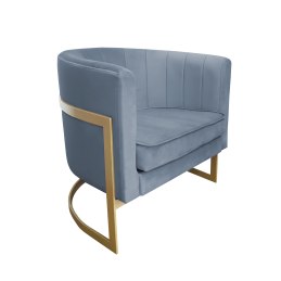 Fotel Glamour tkanina Welur podstawa metalowa