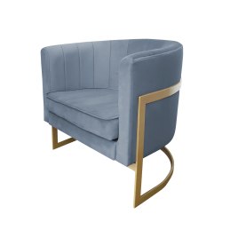 Fotel Glamour tkanina Welur podstawa metalowa