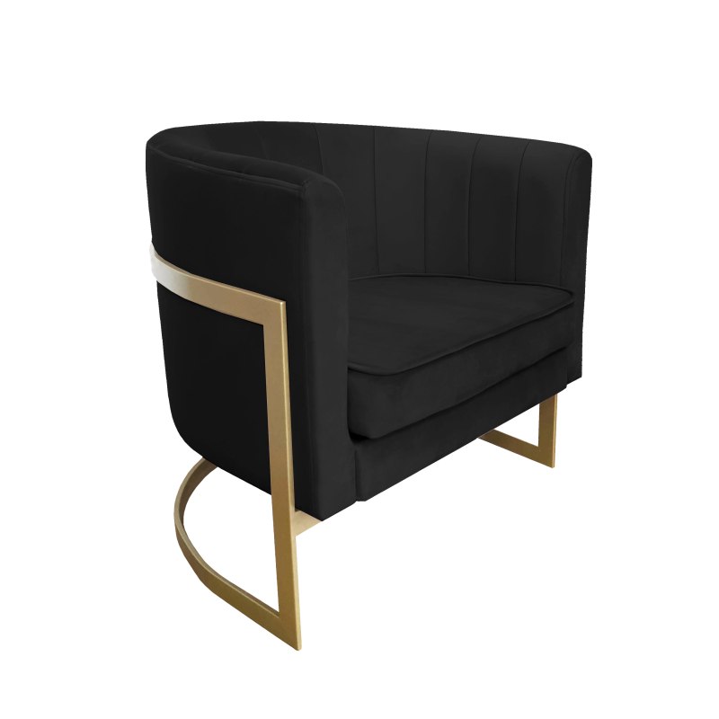 Fotel Glamour tkanina Welur podstawa metalowa