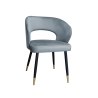 Krzesło tapicerowane AURA BL06 – welur, czarne nogi ze złotem