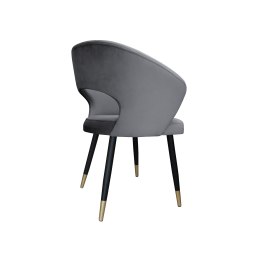Krzesło AURA welurowe BL14 – szare, czarna noga ze złotem
