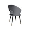 Krzesło AURA welurowe BL14 – szare, czarna noga ze złotem