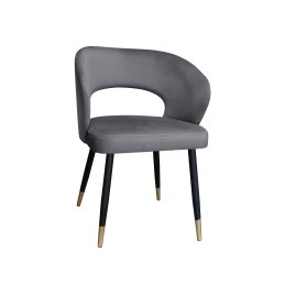 Krzesło AURA welurowe BL14 – szare, czarna noga ze złotem
