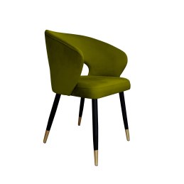 Krzesło AURA welurowe BL75 zielone na czarno-złotej nodze