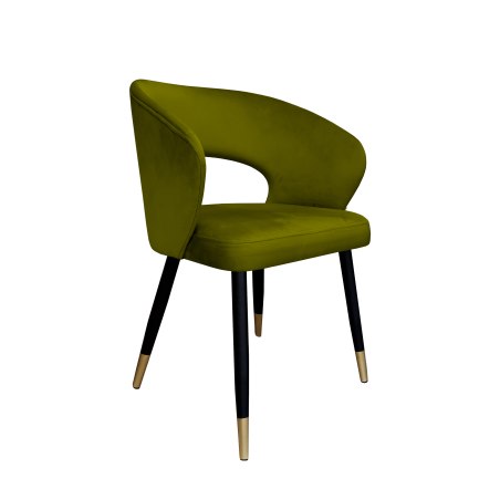 Krzesło AURA welurowe BL75 zielone na czarno-złotej nodze