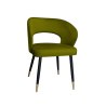 Krzesło AURA welurowe BL75 zielone na czarno-złotej nodze