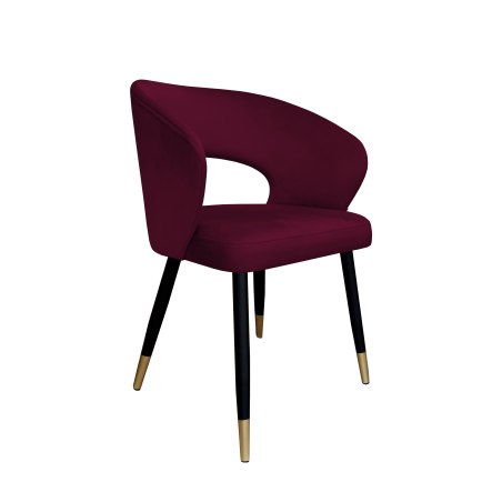 Krzesło AURA welur MG02 śliwka na czarno-złotej nodze