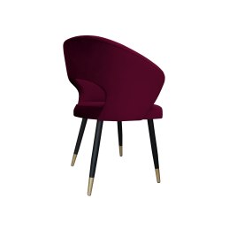 Krzesło AURA welur MG02 śliwka na czarno-złotej nodze