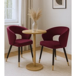 Krzesło AURA welur MG02 śliwka na czarno-złotej nodze