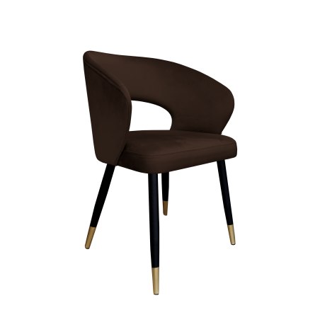 Krzesło AURA welur czarny mat ze złotem MG05