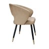 Krzesło AURA MG06 welur jasny brąz czarne nogi ze złotem