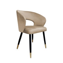 Krzesło AURA MG06 welur jasny brąz czarne nogi ze złotem