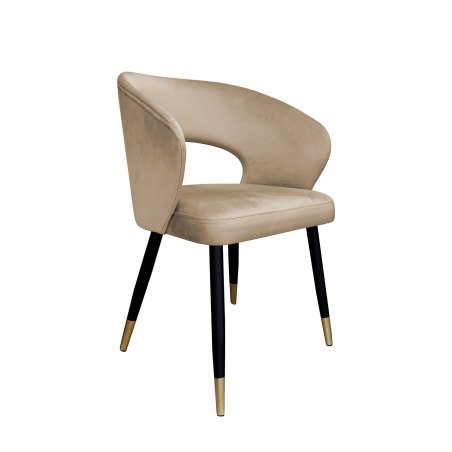 Krzesło AURA MG06 welur jasny brąz czarne nogi ze złotem