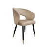Krzesło AURA MG06 welur jasny brąz czarne nogi ze złotem