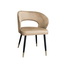 Krzesło AURA MG06 welur jasny brąz czarne nogi ze złotem