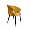 Krzesło AURA tapicerowane welurem MG15 miodowy, nogi czarno-złote
